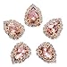 Crystal Rhinestones Sewing on, Premium Rhinestones Flatback Beads Buttons with Bling Diamonds, DIY Crafts Gems for Clothing, Bags, Shoes, Dress, Wedding Party Decoration (Teardrop Rose Gold)