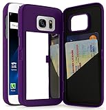 Galaxy S7 Case, Bastex Purple Hidden Back Mirror Wallet Case with Stand Feature and Card Holder for Samsung Galaxy S7 G930