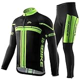 INBIKE Men's Long Sleeve Bike Jersey Set 3D Padded Tights Suit for Outdoor Cycling