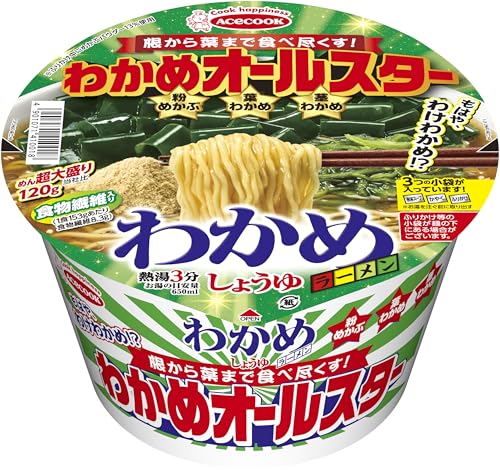 エースコック わかめオールスター わかめラーメン しょうゆ 153g ×12個