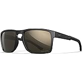 Wiley X WX Apex Sunglasses Safety Glasses for Men Shatterproof UV Eye Protection for Combat, Shooting Captivate Polarized Tungsten Mirror Lenses Matte Black Frames