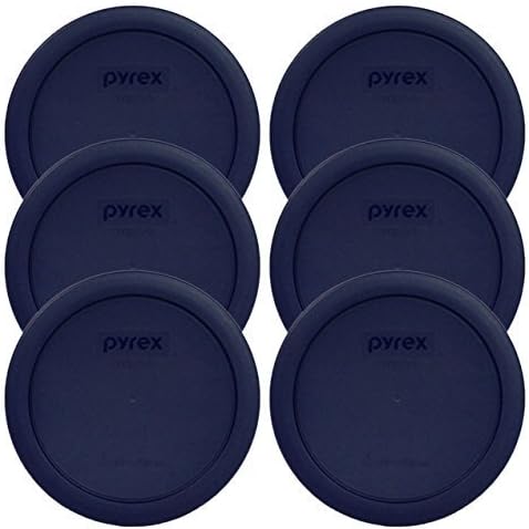 Pyrex Blue 4 Cup Round Plastic Cover - 6-Pack
