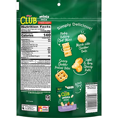 Kellogg's Club Minis Mix, Snack Mix, Cheese Lovers, 5.7oz Bag(Pack of 6) Pricepulse