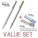 Zebra Mini Ballpoint Pen/0.7mm Black Ink/T-3 (Silver Body) & T-5(Silver+Gold Body) each 1Pen + 2 Refills(1Black Ink & 1Blue Ink) Value Set/With Our Shop Original Product Description