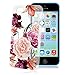 luolnh Compatible with iPhone 5C Case Slim Shockproof Clear Floral Pattern Soft Flexible TPU Back Cover Case -Purple Rose
