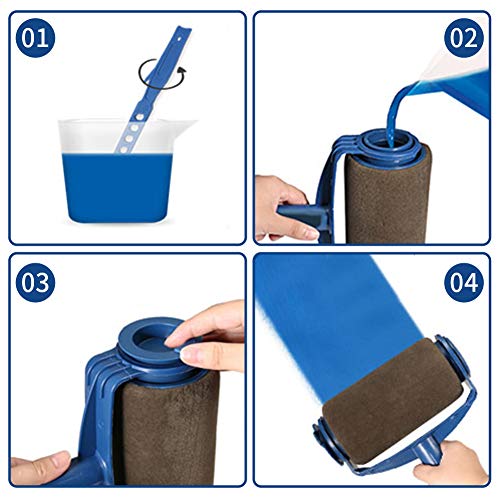 Paint Roller Brush Kit Pro, Wall Painting Handle Tool with Paint Runner