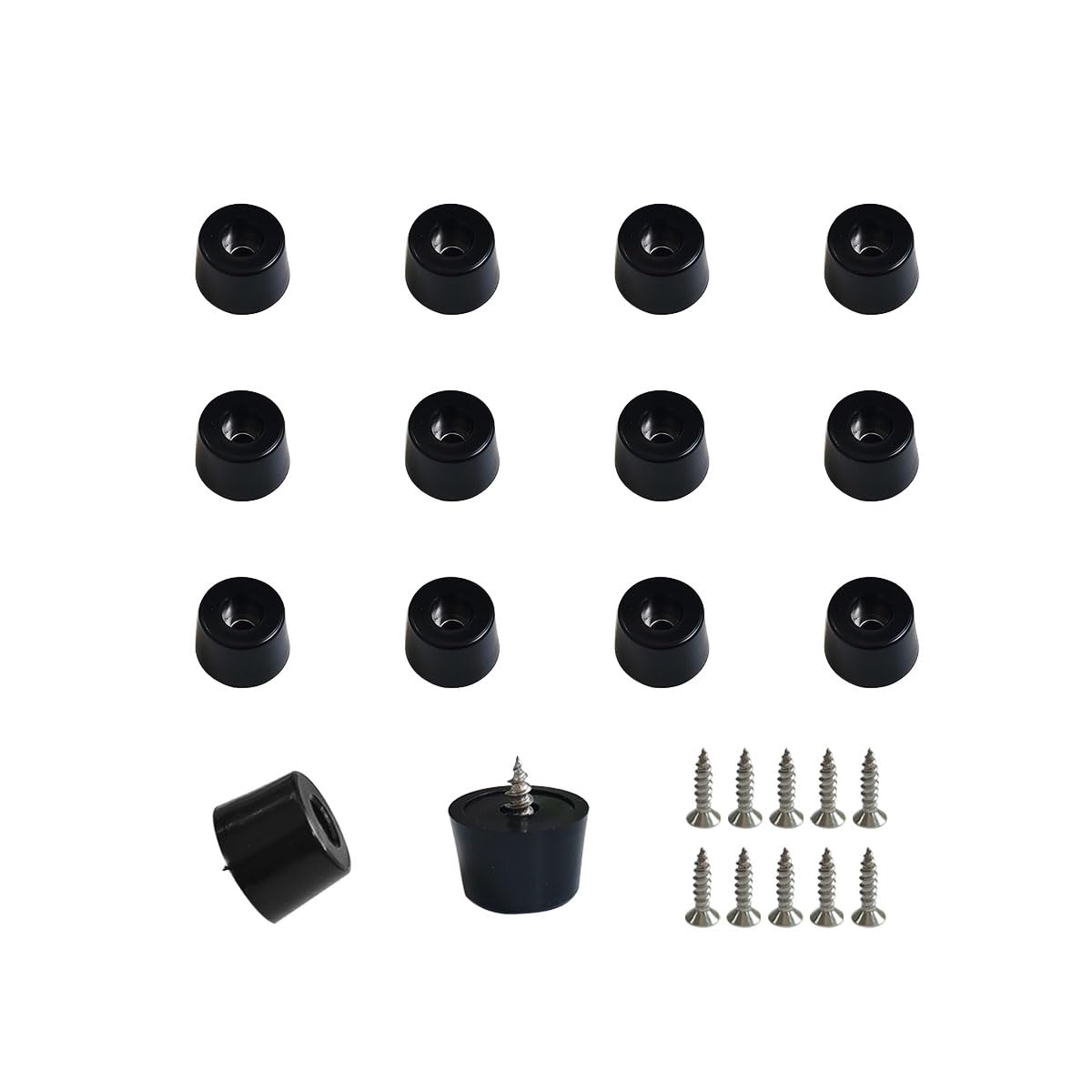 Photo 1 of 20 PCS Black Rubber Feet Pad with Stainless Screws, Non Slip Rubber Bumper Feet, Black Rubber Feet for Cutting Board, Cutting Board Feet Non Slip, Cutting Board Rubber Feet (0.51" H x 0.78" D)