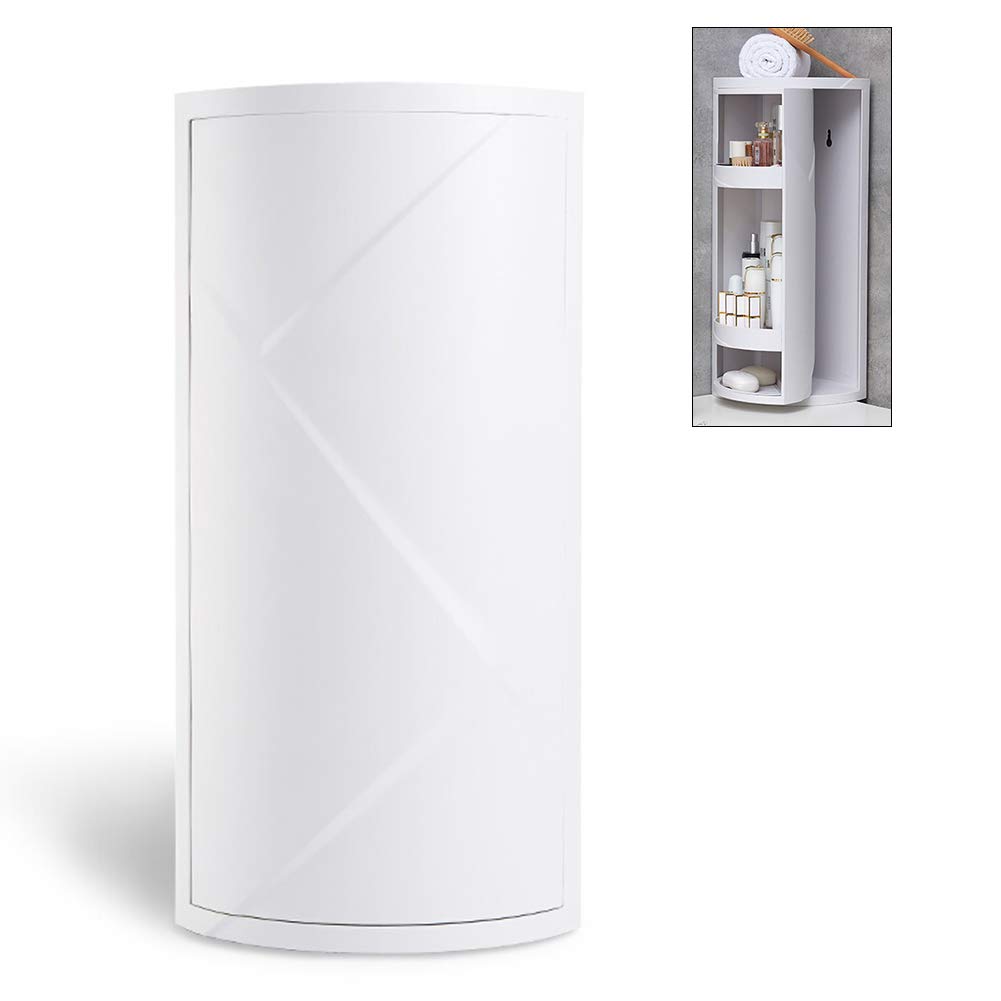 bretoes Multifunction Bathroom Kitchen Corner Locker Cosmetic Storage Rack Cabinet Storage Shelf Rotating Triangle Shelf