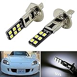 KATUR 2x H1 6500K HID Xenon White 12-SMD LED Replacement Bulbs Car Fog Daytime Running Lights DRL Lamps