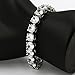 JINAO 1 Row AAA Gold Silver All Iced Out Tennis Bling Lab Simulated Diamond Bracelet （6mm Silver 8