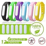DJROLL 6 Pack - Mosquito Repellent Bracelet Band for Kids, Adults & Pets-100% Natural DEET-Free, Non Toxic, Waterproof Silicone Mosquito Repellent Wristbands for Outdoor & Indoor-720Hrs of Protection