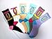 Sherry007 Unisex 6PK Donuts Cotton Long Socks Fashion Hiphop Skateboard Sport Crew High Socks, Assorted Colors, US Shoe Size 6-12