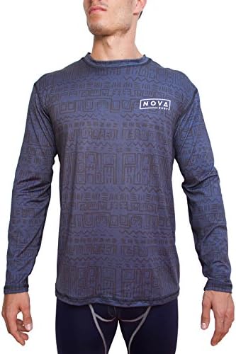 Nova Surf Men's Tribal Long Sleeve Rashguard Surf Tee Rash Guard Swimwear Kitesurf Surf Water Sports Protection