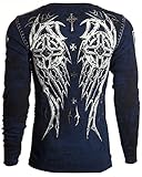 Archaic AFFLICTION Mens THERMAL Whipstitch T-Shirt ACCURSED Biker UFC