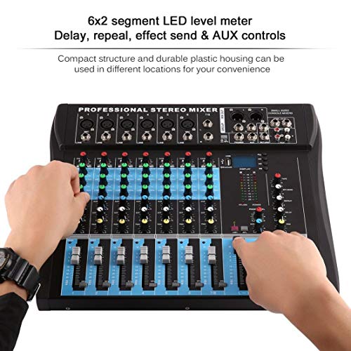 CT12 10 Mono & 2 Stereo Input 12 Channel Professional USB Mixer Console High & Middle & Low 3-bands Vocal Effect Processor