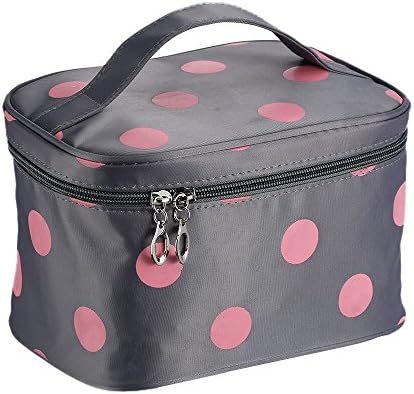 Cosmetic Organizers, SUROY Fashionable Wave Point Portable Cosmetic Toiletry Bags Polyester Fiber Makeup Brush Travel Storage Box