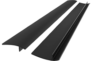 LIBOYIXI Silicone Kitchen Stove Gap Covers, Kitchen Counter Gap Anti-Slip Non-Tacky Filler Seals Spills Between Counter, Stovetop, Oven, Washer, heat-resistant，Set of 2 (30 Inches, Black)