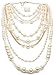 Shineland Multilayer Strand Simulated Faux Pearl Statement Long Sweater Chain Necklace And Earrings Set (Style # 1)