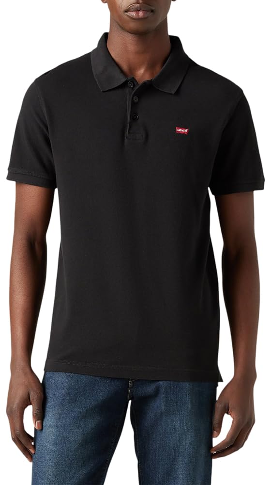 Levi's Herren Kurzarm Housemark Polo T-Shirt Mineral Black L