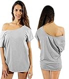 Awkwardstyles Women's Off Shoulder Shirt Tops T-shirt + Bookmark L Gray