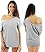 Awkwardstyles Women's Off Shoulder Shirt Tops T-shirt + Bookmark L Gray