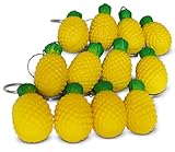 Novel Merk Yellow Pineapple 12-Piece Fruit Keychains for Kids Party Favors & School Carnival Prizes