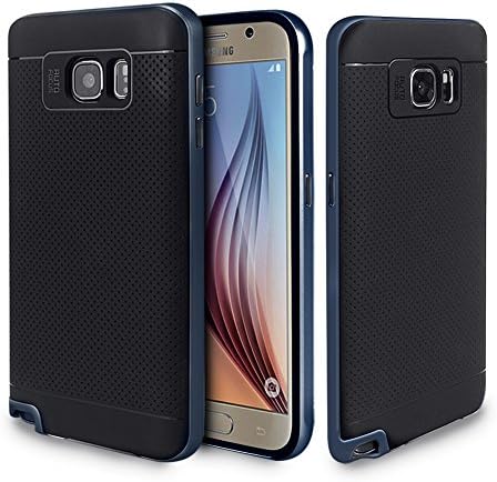 Galaxy Note 5 Case, Ambercase Drop Protection Slim Flexible TPU Case Cover with PC Bumper, Shock Absorption Anti-Slip/Scratch Grip Case for Samsung Galaxy Note 5-Black &amp; Blue