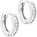 Rhodium Plated XS Hoop Huggie Crystals Baby Girls Toddlers Earrings 8mm
