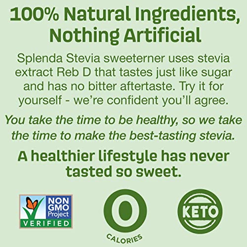 SPLENDA STEVIA ZERO CALORIE SWEETENER, PLANT BASED SUGAR SUBSTITUTE GRANULATED POWDER, 19 OZ JAR