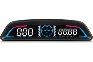 MAIMEIMI OBD2 Head Up Display for Car, OBD2 Head-Up Display for Cars HUD Digital Speedometer MPH Heads Up Display 5.5 inch with Time, Mileage, RPM, Voltage, Water Temp, Overspeed Alarm, Fatigued Driving Alert