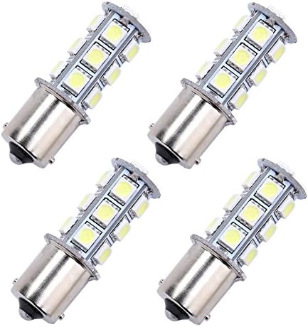 Trisense 1156 1003 1141 7506 Ba15s 18SMD LED Bulbs Cool White 4-pack Replacement for RV Camper Interior Lights & Exterior Tail Backup Reverse Lights, Brake Lights, Turn Signal Lights