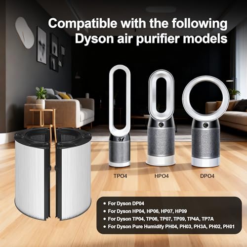 Replacement Filter for Dyson Pure Hot Cool Air Purifier,Compatible with Dyson HP04 TP04 DP04 PH04 HP09 TP09 HP07 TP07 PH03 PH01,2-in-1 Activated Carbon Filter Filter for Dyson Air Purifier