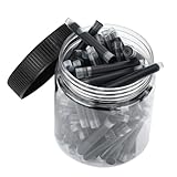 YJYdada JINHAO 80PCS Fountain Pen Ink Cartridge Refills Black And Blue (Black)