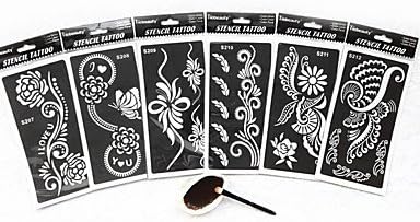 HJLWST Inkjet PVC Henna Tattoo Sticker Printing Airbrush Tattoo Stencils , #7