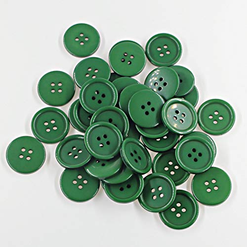 1Inch (25mm) Sewing Flatback Resin Buttons for DIY Craft Dark Green Pack of 50 Pcs Leekayer - Thumbnail 3