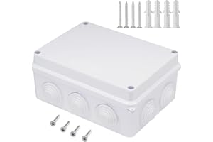 Zulkit Junction Box ABS Plastic Dustproof Waterproof IP65 Universal Electrical Boxes Project Enclosure White 5.9 x 4.3 x 2.8 inch (150 x 110 x 70mm)