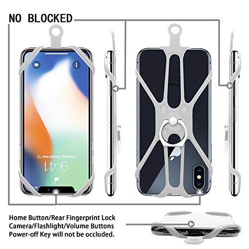 Takyu Cell Phone Lanyard,2 Pack Mobile Tether with Detachable Neckstrap Universal for Smartphone Phone 8,7 6S Phone 6S Plus,Samsung Galaxy Google Pixel 4.7-6.5 Inch (Black Gray)