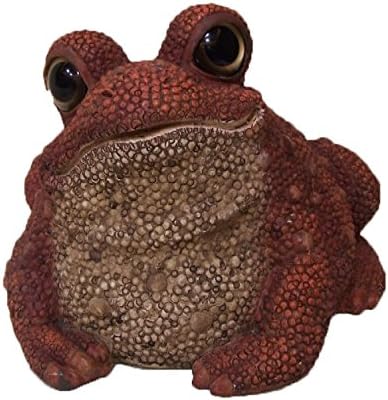 Toad Hollow #44122 Hoppy Toad Terracotta Two-Tone Garden Statue, Medium, Brown/White