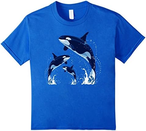 Kids Killer Whale Shirt. Jumping Orca Killer Whales T Shirts. 6 Royal Blue