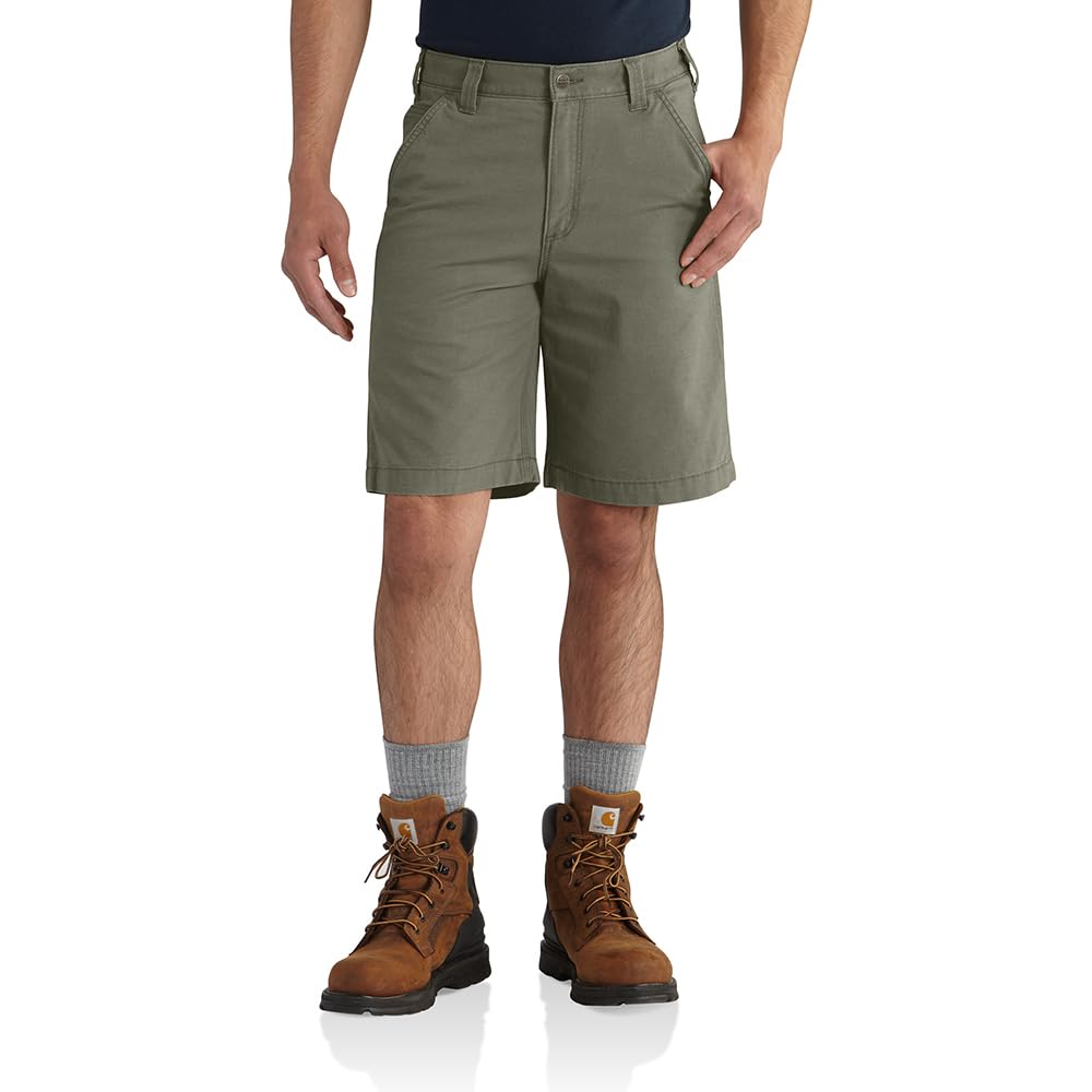 Carhartt Men's Relaxed 10" Rigby Dungaree Short, Dusty Olive, W28 Image Carhartt Men's Relaxed 10" Rigby Dungaree Short, Dusty Olive, W28 Image