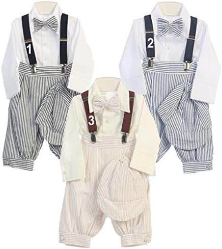 Boy’s Long Knickers with Suspenders 5 Piece Set (24 months, Charcoal)