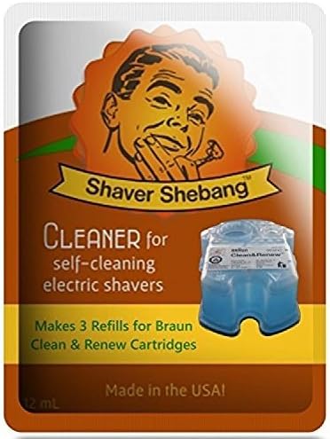 Shaver Shebang Cleaning Concentrate for all Braun Clean and Renew Systems, Mint Scent by Organek Living