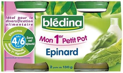 Bledina Mon 1er Petit Pot Epinard Des 4 Mois 2x130g Amazon Fr Bebes Puericulture