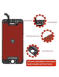 Para negro iPhone 6P 5.5 inch retian de reemplazo de visualización LCD visualización táctil digitalizador Asamblea Fram Juego completo con protector de visualización de vidrio templado + herramientas + instrucciones por brinonac, Negro (iPhone 6 plus Blac