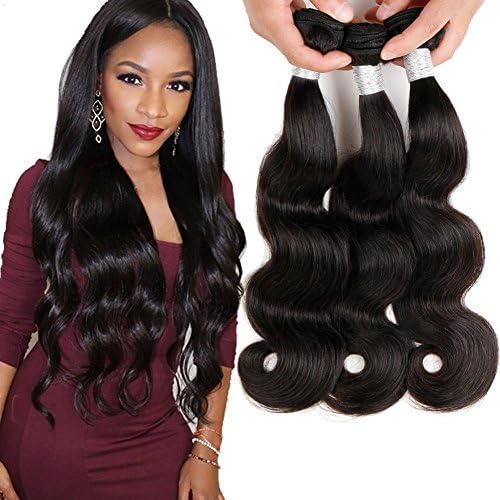 Yolami Brazilian Hair Body Wave Virgin Hair 3 Bundles Remy Human Hair Weave Bundles Deals Natural Color (100+/-5g)/pc 8 10 12 Inch