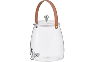 Drink Dispenser for Fridge, 5L Transparent Plastic Beverage Dispenser with Spigot and Leakproof Lids, Fridge Jug for Lemonade