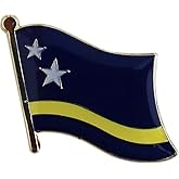Curacao Flag Die-struck Metal Single Lapel Pin with Butterfly Clasp Closure