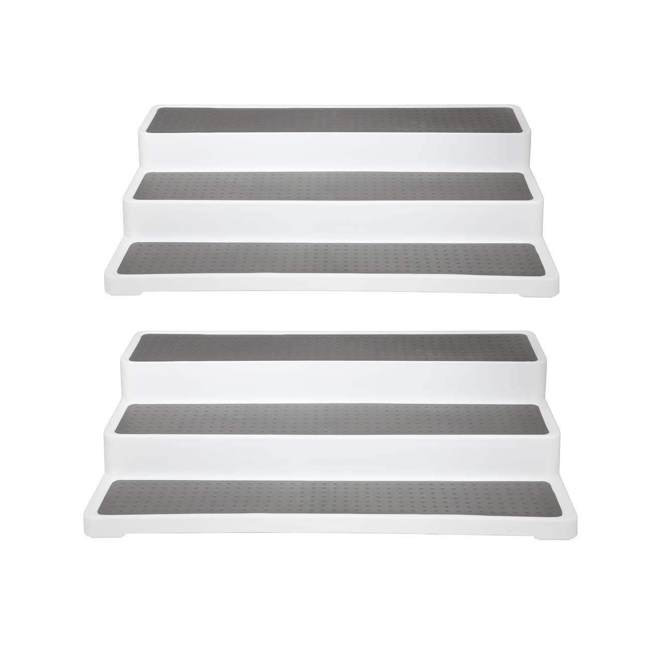 Dyna-Living 2 Pcs Spice Racks, 3-Tier Kitchen Shelf Organiser Non-Slip Seasoning Shelf for Canned Foods, Spice Jars and Show Small Figures (36.5 X 24 X 8.5cm)