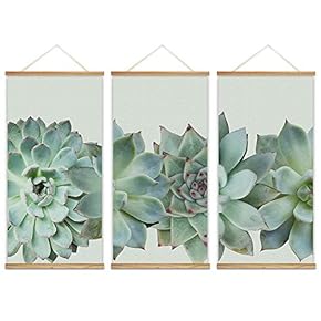 wall26 - 3 Panel Hanging Poster with Wood...