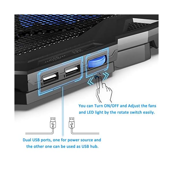 CP3-Laptop-Cooling-Pad-5-Quiet-Fans-Laptop-Cooler-Support-Up-to-173-Inch-Heavy-Duty-Notebook-Gaming-Laptop-Cooling-Stand-with-LED-Light-for-Gaming-Office-Work-from-Home-Blue CP3 Laptop Cooling Pad 5 Quiet Fans Laptop Cooler, Support Up to 17.3 Inch Heavy Duty Notebook, Gaming Laptop Cooling…